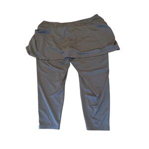 Lands End Womens Black Skirted Leggings 2X 20W/22W Polyester/Spandex